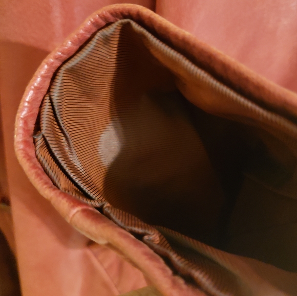 Aldo Vintage Leather Retro Red Semi Trench Lined Coat Boho Woman Large - Picture 12 of 16